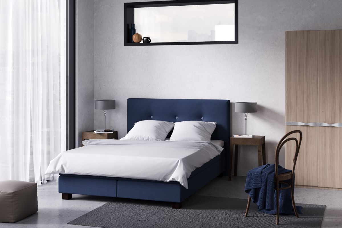 Boxspringbett Blau